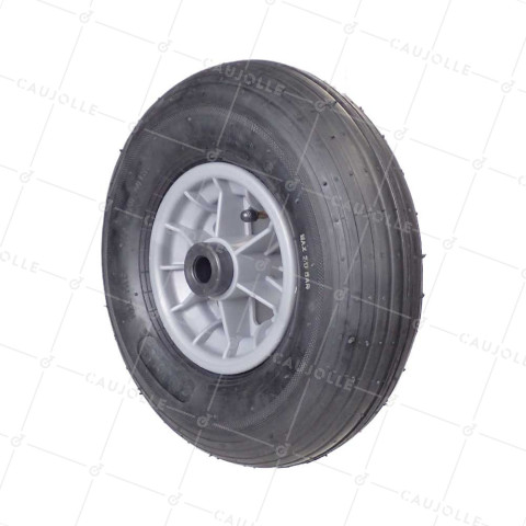 Rueda de carretilla INFLADA DIÁMETRO 325 MM CARGA 125 KG PARA EJE DE 20 MM - S1006P 6 PULGADAS R20/100 • Caujolle