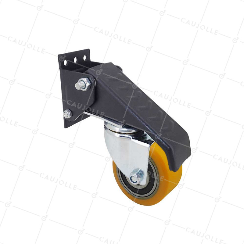 LOTE DE 4 - RUELETTE DE POLIURETANO RETRACTIL PARA MESA DIÁMETRO 60 MM CARGA 60KG LOTE DE 4 - ELEVADOR PU X4