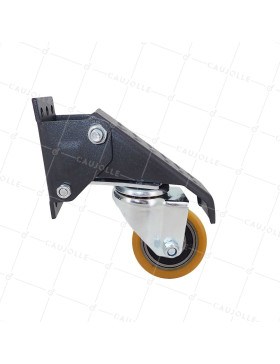LOTE DE 4 - RUELETTE DE POLIURETANO RETRACTIL PARA MESA DIÁMETRO 60 MM CARGA 60KG LOTE DE 4 - ELEVADOR PU X4