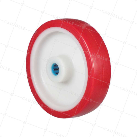 Rueda BI MATERIA NYLON POLIURETANO DIÁMETRO 175 MM CARGA 300 KG Cojinete A ROLLOS INOX 20 MM - S2450BP 175/45 LM58 RR INOX 20 • Caujolle