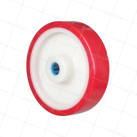 Rueda BI MATERIA NYLON POLIURETANO DIÁMETRO 160 MM CARGA 300 KG Cojinete A RODILLOS INOX 20 MM - S2450BP 160/40 LM58 RR INOX 20 • Caujolle