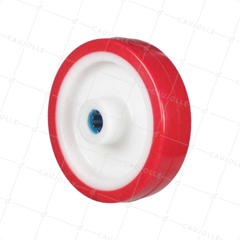 Rueda BI MATERIA NYLON POLIURETANO DIÁMETRO 150 MM CARGA 200 KG Cojinete A RODILLOS INOX 20 MM - S2450BP 150/40 LM60 RR INOX 20 • Caujolle