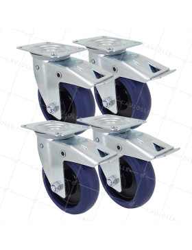LOTE DE 4 Rotantes PARA CARRO DE RETORNO DIRECCIONAL AUTOMÁTICO DIÁMETRO 125 MM - S2NS 125 AF RB STAB • Caujolle