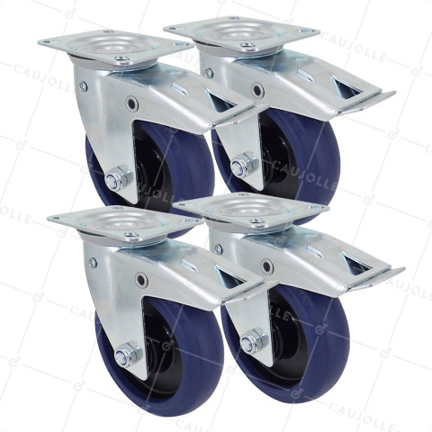LOTE DE 4 Rotantes PARA CARRO DE RETORNO DIRECCIONAL AUTOMÁTICO DIÁMETRO 125 MM - S2NS 125 AF RB STAB • Caujolle
