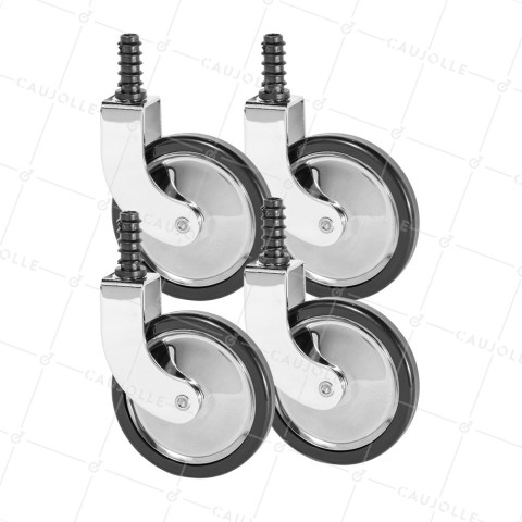LOTE DE 4 Rotantes RETRO PARA MESA DE BAR 75 MM - ROULBAR 75 • Caujolle