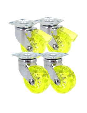 Lote de 4 Rotantes diseño transparente amarillo diámetro 50 mm