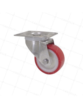 Rotante INOX 316L CON Bandaje NYLON/POLIURETANO GIRATORIA DIÁMETRO 80 MM CARGA 150 KG - INOX 316L PIV 80NP • Caujolle