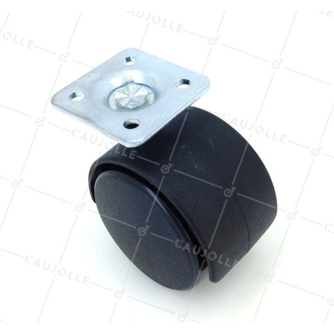 RUEDA DE SILLA CON PLACA Y UN DIÁMETRO DE 40 MM CARGA 35 KG- S49P 40 • Caujolle