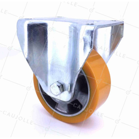 RUEDA FIJA DE POLIURETANO REFORZADA Y LLANTA DE ALUMINIO CON UN DIÁMETRO DE 125 MM CARGA 450 KG - S79AR 125 • Caujolle