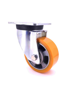 RUEDA GIRATORIA DE POLIURETANO REFORZADA Y LLANTA DE ALUMINIO CON UN DIÁMETRO DE 125 MM CARGA 450 KG - S78AR 125