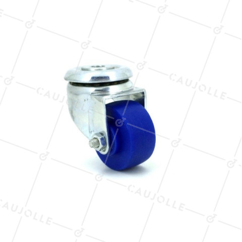 RUEDA PARA MUEBLE DE POLIPROPILENO AZUL CON UN DIÁMETRO DE 30 MM CARGA 40 KG CON FIJACIÓN DE 6 MM - S200 BLEU • Caujolle