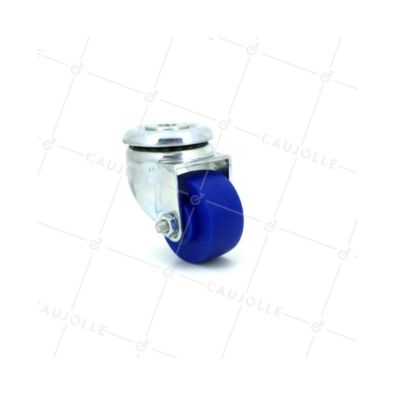 RUEDA PARA MUEBLE DE POLIPROPILENO AZUL CON UN DIÁMETRO DE 30 MM CARGA 40 KG CON FIJACIÓN DE 6 MM - S200 BLEU