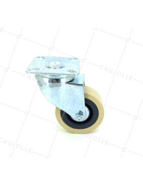 RUEDA PARA COLECTIVIDADES DE PVC FLEXIBLE DE COLOR MARFIL CON UN DIÁMETRO DE 65 MM CARGA 35 KG- S140IVOIRE