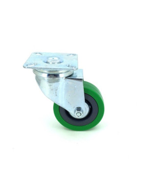 RUEDA PARA COLECTIVIDADES DE PVC FLEXIBLE DE COLOR VERDE CON UN DIÁMETRO DE 65 MM CARGA 35 KG- S140VERTE