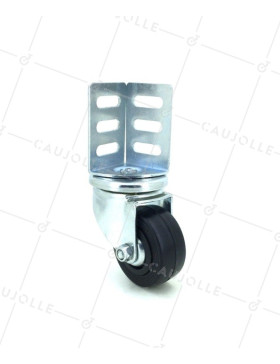 RUEDA CON FIJACIÓN DE ÁNGULO DE CAUCHO FLEXIBLE CON UN DIÁMETRO DE 50 MM CARGA 30 KG - S88C • Caujolle