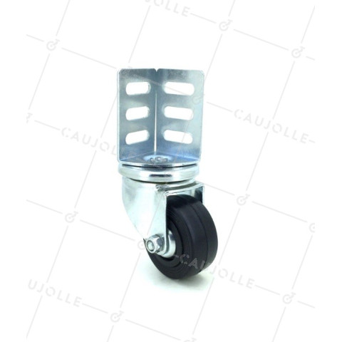RUEDA CON FIJACIÓN DE ÁNGULO DE CAUCHO FLEXIBLE CON UN DIÁMETRO DE 50 MM CARGA 30 KG - S88C • Caujolle
