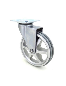 RUEDA DE DISEÑO DE ALUMINIO GRIS CON UN DIÁMETRO DE 100 MM CARGA 55 KG - ALUSTYL100P