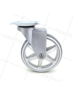 RUEDA DE DISEÑO DE ALUMINIO GRIS CON UN DIÁMETRO DE 100 MM CARGA 55 KG - ALUSTYL100P