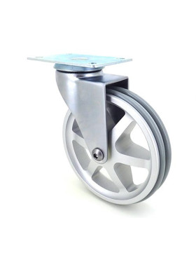 RUEDA DE DISEÑO DE ALUMINIO GRIS CON UN DIÁMETRO DE 125 MM CARGA 70 KG - ALUSTYL125P