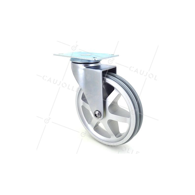 RUEDA DE DISEÑO DE ALUMINIO GRIS CON UN DIÁMETRO DE 125 MM CARGA 70 KG - ALUSTYL125P