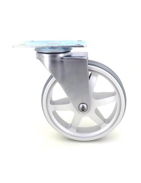 RUEDA DE DISEÑO DE ALUMINIO GRIS CON UN DIÁMETRO DE 125 MM CARGA 70 KG - ALUSTYL125P