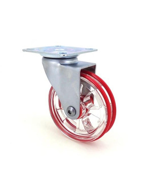 RUEDA DE DISEÑO TRANSPARENTE ROJA CON UN DIÁMETRO DE 75 MM CARGA 50 KG - CRYSTAL R75P