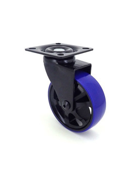 RUEDA DE DISEÑO DE ALUMINIO PULIDO NEGRO Y AZUL CON UN DIÁMETRO DE 75 MM CARGA 45 KG - BLACKBLUE75P