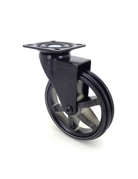RUEDA DE DISEÑO DE ALUMINIO NEGRO PULIDO CON UN DIÁMETRO DE 100 MM CARGA 55 KG - BLACKSTYL 100P