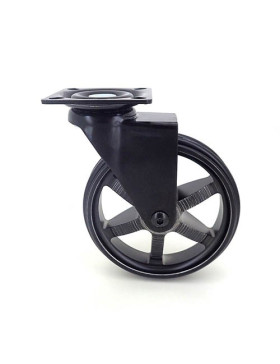RUEDA DE DISEÑO DE ALUMINIO NEGRO PULIDO CON UN DIÁMETRO DE 100 MM CARGA 55 KG - BLACKSTYL 100P