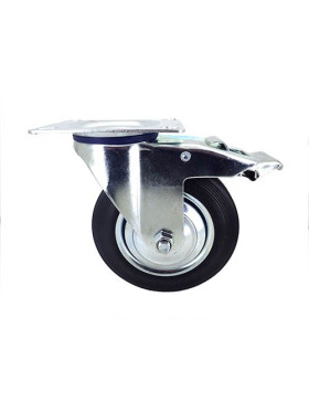 RUEDA GIRATORIA CON FRENO DE MANUTENCIÓN DE CAUCHO CON UN DIÁMETRO DE 160 MM CARGA 150 KG - S72C 160