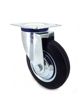 RUEDA GIRATORIA DE MANUTENCIÓN DE CAUCHO NEGRO CON UN DIÁMETRO DE 160 MM CARGA 150 KG - S72C 160