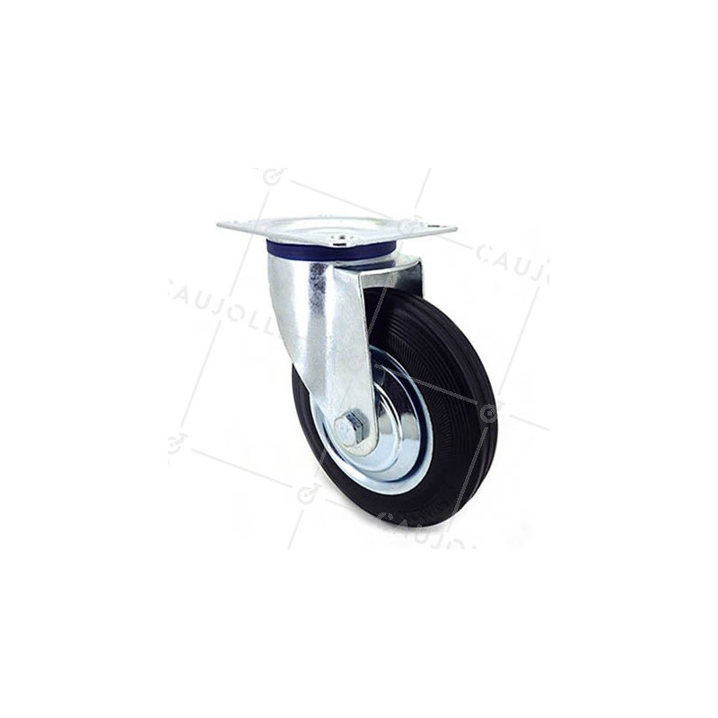 RUEDA GIRATORIA DE MANUTENCIÓN DE CAUCHO NEGRO CON UN DIÁMETRO DE 160 MM CARGA 150 KG - S72C 160