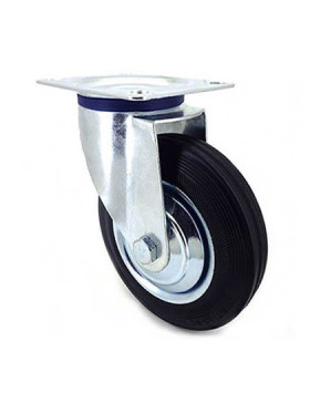 RUEDA GIRATORIA DE MANUTENCIÓN DE CAUCHO NEGRO CON UN DIÁMETRO DE 200 CARGA 180 KG - S72C 200