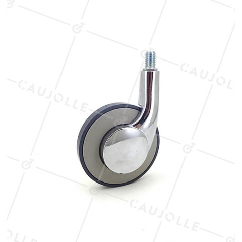 RUEDA CON VARILLA ROSCADA DE DISEÑO CON UN DIÁMETRO DE 80 MM CARGA 25 KG - S45TF • Caujolle