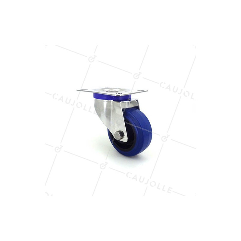 RUEDA GIRATORIA DE ACERO INOXIDABLE Y CAUCHO FLEXIBLE CON UN DIÁMETRO DE 80 MM DIÁMETRO 130 KG
