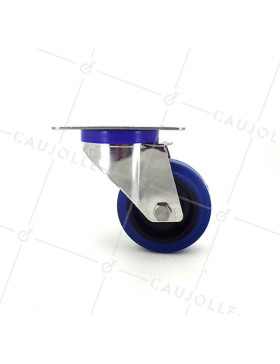 RUEDA GIRATORIA DE ACERO INOXIDABLE Y CAUCHO FLEXIBLE CON UN DIÁMETRO DE 80 MM DIÁMETRO 130 KG