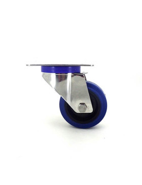 RUEDA GIRATORIA DE ACERO INOXIDABLE Y CAUCHO FLEXIBLE CON UN DIÁMETRO DE 80 MM DIÁMETRO 130 KG