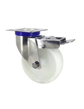 Rotante INOX EN NYLON PIVOTANTE A FRENO DIÁMETRO 125 MM CARGA 150 KG