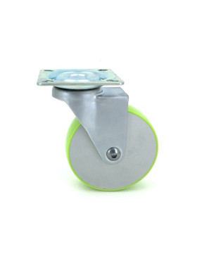 RUEDA DE DISEÑO DE ALUMINIO CON LLANTA Y BANDAJE VERDE CON UN DIÁMETRO DE 75 MM CARGA 50 KG - CANDYSTYL75P