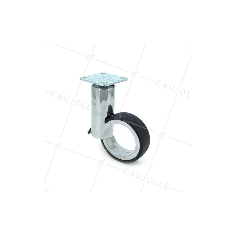 ROULETTE FUTURISTE DIAMÈTRE 65 MM CHROMÉE À PLATINE GRAVITY 65PC