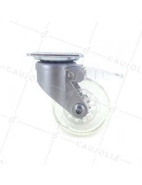 RUEDA DE DISEÑO CON FRENO TRANSPARENTE CON UN DIÁMETRO DE 50 MM CARGA 40 KG - CRYSTALTR50PAF