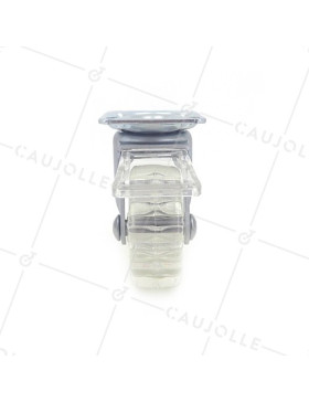 RUEDA DE DISEÑO CON FRENO TRANSPARENTE CON UN DIÁMETRO DE 50 MM CARGA 40 KG - CRYSTALTR50PAF