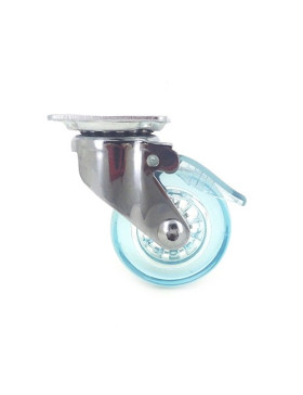 RUEDA DE DISEÑO CON FRENO TRANSPARENTE AZUL CON UN DIÁMETRO DE 50 MM CARGA 35 KG - CRYSTALB50PAF