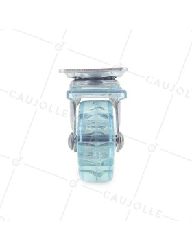 RUEDA DE DISEÑO CON FRENO TRANSPARENTE AZUL CON UN DIÁMETRO DE 50 MM CARGA 35 KG - CRYSTALB50PAF