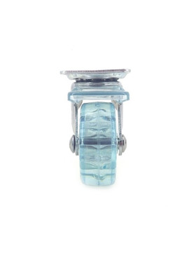 RUEDA DE DISEÑO CON FRENO TRANSPARENTE AZUL CON UN DIÁMETRO DE 50 MM CARGA 35 KG - CRYSTALB50PAF