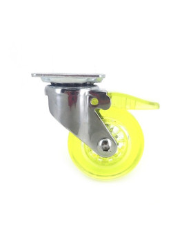 RUEDA DE DISEÑO CON FRENO TRANSPARENTE AMARILLA CON UN DIÁMETRO DE 50 MM CARGA 35 KG - CRYSTALJ50 PAF