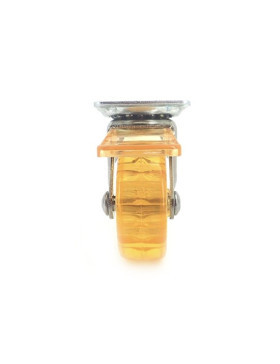 RUEDA DE DISEÑO CON FRENO TRANSPARENTE NARANJA CON UN DIÁMETRO DE 50 MM CARGA 35 KG - CRYSTAL OR50 PAF