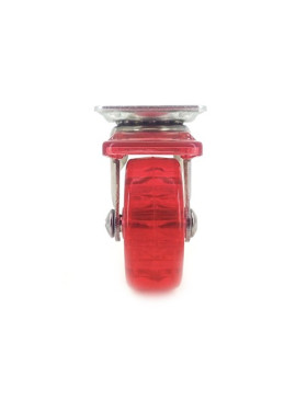 RUEDA DE DISEÑO CON FRENO TRANSPARENTE ROJA CON UN DIÁMETRO DE 50 MM CARGA 35 KG - CRYSTAL R50 PAF