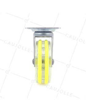 RUEDA DE DISEÑO TRANSPARENTE AMARILLA CON UN DIÁMETRO DE 75 MM CARGA 50 KG - CRYSTALJ75P