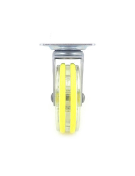 RUEDA DE DISEÑO TRANSPARENTE AMARILLA CON UN DIÁMETRO DE 75 MM CARGA 50 KG - CRYSTALJ75P